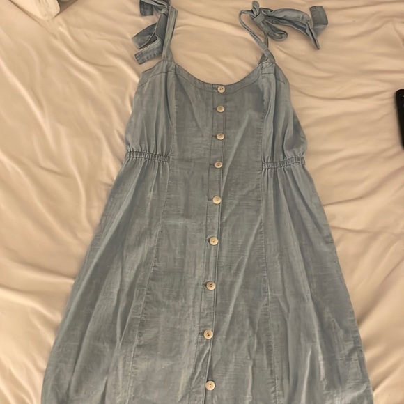 NWT Madewell Chambray Button Up Sundress with Tie Straps - Picture 2 of 10